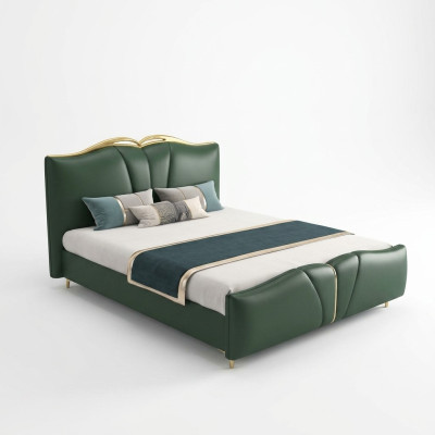 Cama de diseñador Dormitorio Camas Textil Cuero Hotel Lujo Tapizado