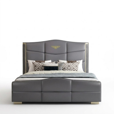 Diseño cama doble cama de cuero camas cama cuero tapizado matrimonio 180x200cm
