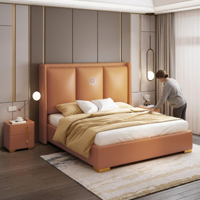 Cama Naranja Dormitorio Diseño Muebles Moderna Lujo Camas Estructura de Cama