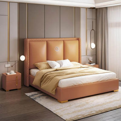 Cama Naranja Dormitorio Diseño Muebles Moderna Lujo Camas Estructura de Cama