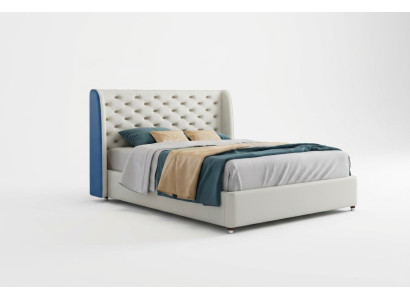 Diseño de cama acolchada de lujo doble cama de hotel dormitorio de cuero moderno.