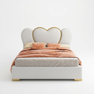 Lujo Dormitorio Cama Acolchada Diseño Lujo Doble Hotel Camas Cuero