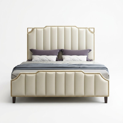 Cama tapizada de diseño de lujo doble cama de hotel matrimonial 180x200cm dormitorio.