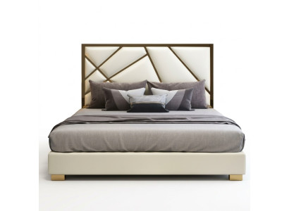 Cama Acolchado Diseño Lujo Dobles Camas de Hotel Decoración de Dormitorio Cuero Nuevo