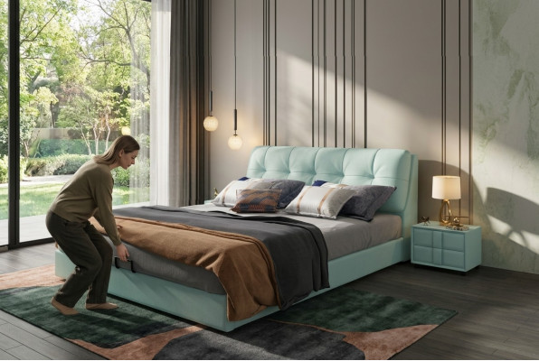 Diseño cama 180x200 cuero metal camas habitación doble lujo matrimonial