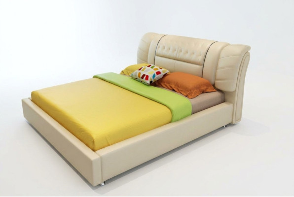 Cama de diseñador Chesterfield Camas de tela de cuero de lujo de hotel de terciopelo de lujo de hotel de cuero de lujo de hotel de tela.