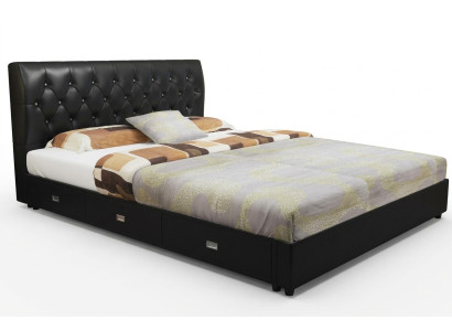 Chesterfield cama de diseñador Dormitorio Textil Cuero Tapizado Italiano