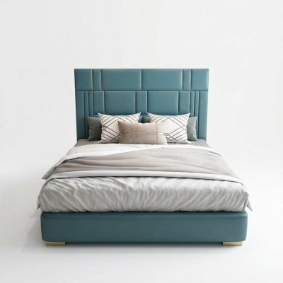 Cama de lujo de hotel de cuero doble camas acolchadas dormitorio 180x200 doble.