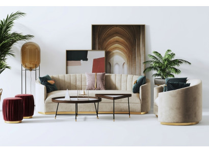 Sofá conjunto de 3+1 plazas con diseño de sofá acolchado sofá moderno