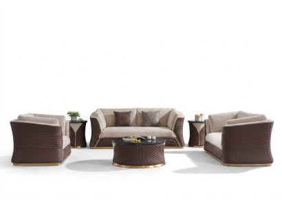 Sofá de cuero de 3+2+1 plazas conjunto de sofás decoración de sofá paisaje de vida en el salón