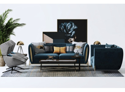 Sofá de 3 plazas + 1 plazas Set Diseño Sofás Acolchados Telas de sofá de lujo Relax