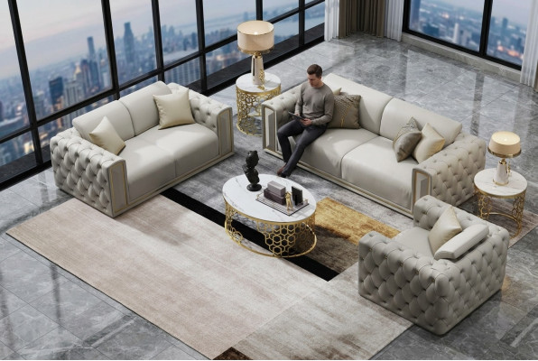 Sofá set de 3+2+1 plazas, clásico sofá conjunto de salón, sofás tapizados.