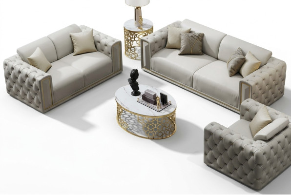 Sofá set de 3+2+1 plazas, clásico sofá conjunto de salón, sofás tapizados.