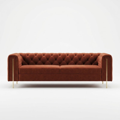 Sofá de diseño de tres plazas para sala de estar, sofá acolchado.