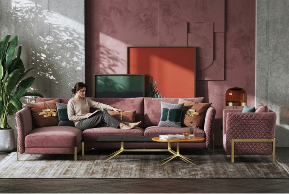 Conjunto de sofá en forma de L para sala de estar, sillón, set, sofá moderno de tela.