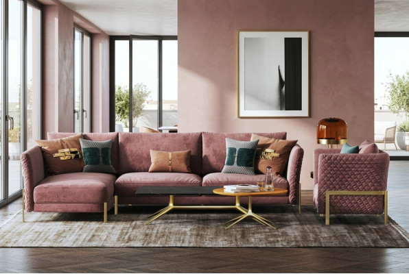 Conjunto de sofá en forma de L para sala de estar, sillón, set, sofá moderno de tela.