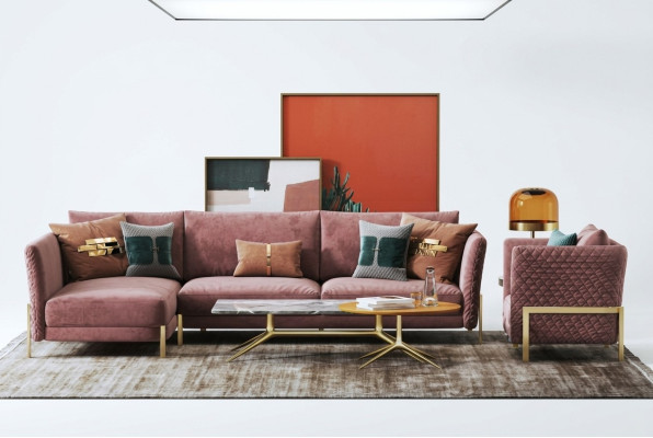 Conjunto de sofá en forma de L para sala de estar, sillón, set, sofá moderno de tela.