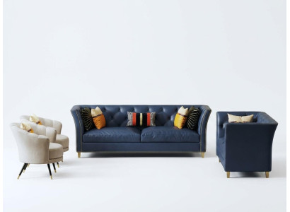 Moderno juego de sofás Chesterfield de 3 + 2 plazas Elegantes sofás de estilo Living de cuero.