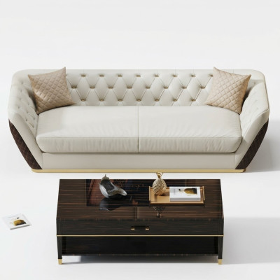 Sofá de 3 plazas sofá de esquina conjunto de decoración de diseño moderno de sofá.