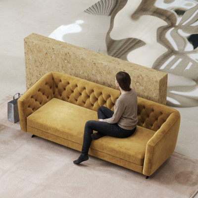 Muebles de estilo italiano 3 sofá de tres plazas sofá tapizado tela sofá de tela.