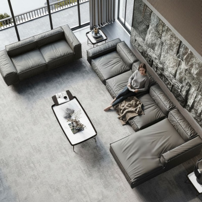 Sofá esquinero sofá sofá tapizado conjunto de sala de estar sofás en forma de L gris