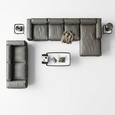Sofá esquinero sofá sofá tapizado conjunto de sala de estar sofás en forma de L gris