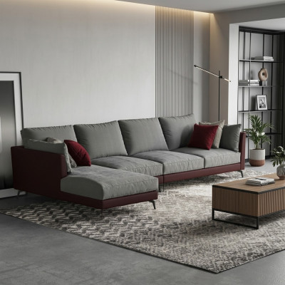 Sofá esquinero de esquina en forma de L, sofá de salón, conjunto de tapicería de tela de sofá, muebles de sofá.