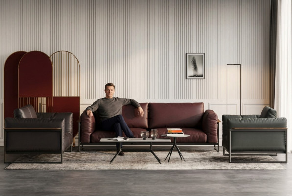 Set de 3 piezas de sofá Conjunto de muebles italianos Sofá Sofás Sofás Acolchados