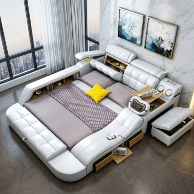 Cama multifuncional - Caja fuerte - Cama térmica - USB - Cama doble con sonido