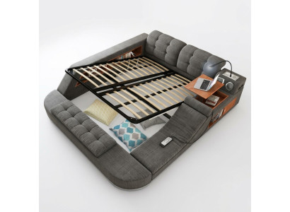 Diseño cama de cuero Camas acolchadas Hotel Función de masaje Multifunción