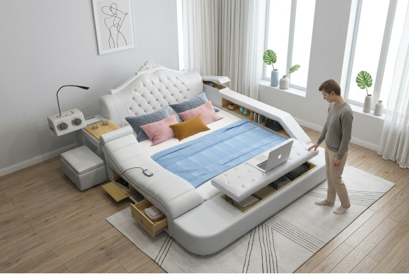 Cama multifuncional camas decoración cama matrimonial cama doble cama tapizada dormitorio