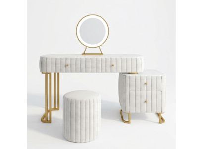 Mesa de maquillaje de consola de diseñador para tocador, mesa de cosméticos, espejo decorativo, cómoda de tocador.