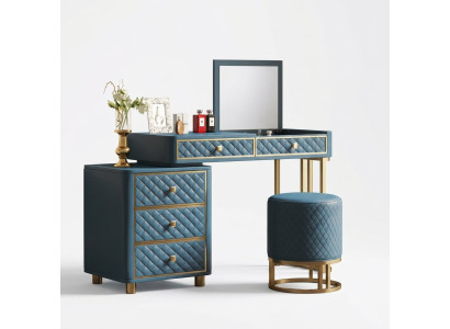 Consola tocador de maquillaje Mesa de cosméticos Espejo Cómoda Mesas Peluquero 2 piezas.