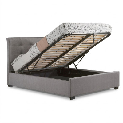 Chesterfield Design Tapizado Cama de matrimonio inglesa Cama doble Gris Camas 160/180x200