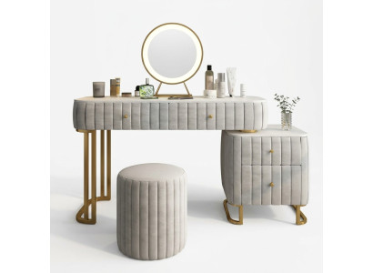 Vanity table mirror stool complete chest of drawers bedroom luxury furniture