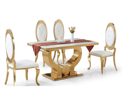 Mesa de comedor Conjunto de comedor Grupo de comedor Mesa clásica Conjunto de 5 piezas Silla nueva