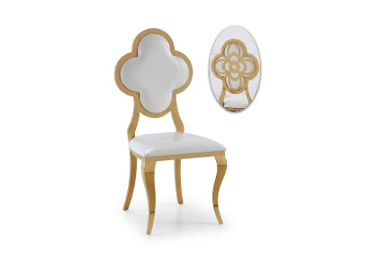 Silla de diseño de tela sillas de acero inoxidable sillón tapizado de lujo
