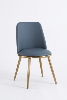 Mesa de comedor sillas de tela de lujo diseño de acero inoxidable silla con respaldo acolchado nueva