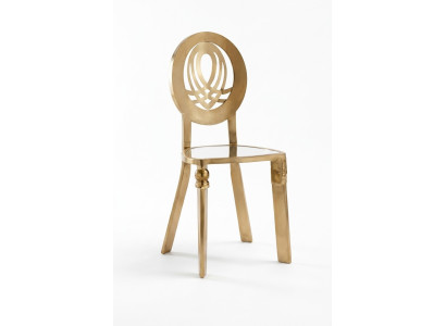 Silla 1x silla de comedor sillón acero inoxidable diseño muebles de metal acero