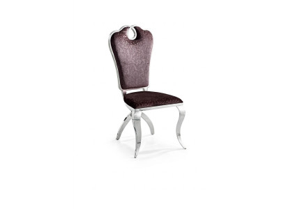 Silla tapizada de lujo para comedor, sillon con respaldo de diseño en tela de cuero artificial.
