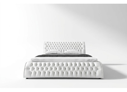 Cama Chesterfield tapizada diseño doble 180x200 para hotel dormitorio cuero