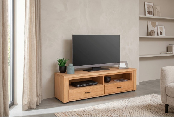 Cómoda vitrina de madera maciza soporte para TV cajón clásico nuevo espacio de madera.