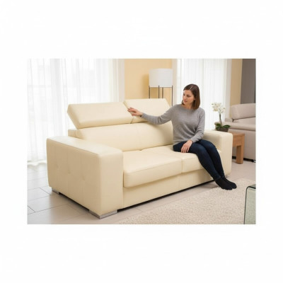 Sofá biplaza nuevo moderno sofá beige 2 plazas sofás muebles sala de estar madera.