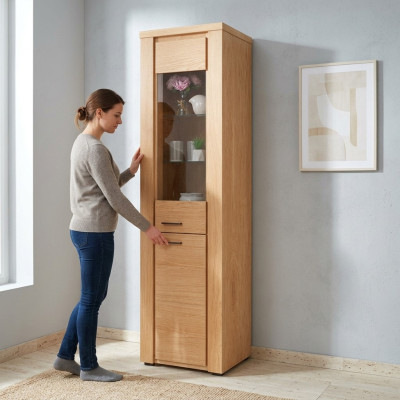Vitrina de madera de haya, cómoda, vitrinas individuales de vidrio, armarios, armario, muebles.