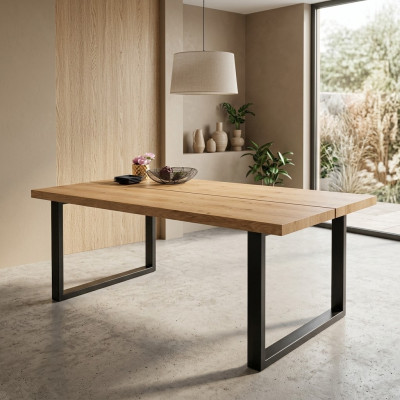 Patas de metal Mesa Madera natural Nueva Clásico corredera Sombra Loft 180x90