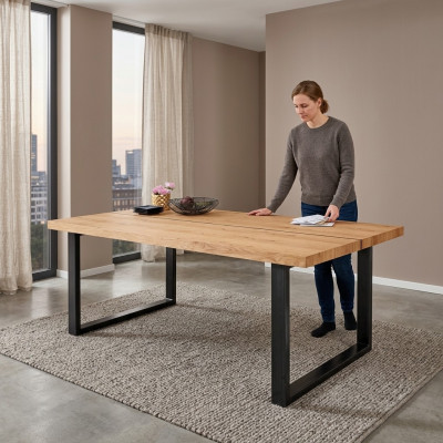 Mesa de comedor Patas de metal Mesa Madera natural Nueva Muebles de loft Mesas Mobiliario