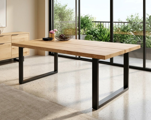 Mesa de comedor Patas de metal Mesa Madera natural Nueva Muebles de loft Mesas Mobiliario