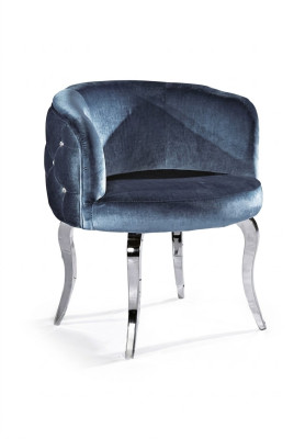 Silla de diseño de comedor de tela de acero inoxidable sillón asiento de salón