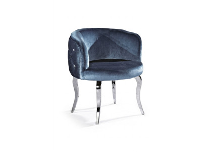 Silla de diseño de comedor de tela de acero inoxidable sillón asiento de salón