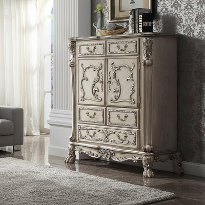 Cómoda barroca armario muebles de consola de estantería de lujo de estantería de plata.